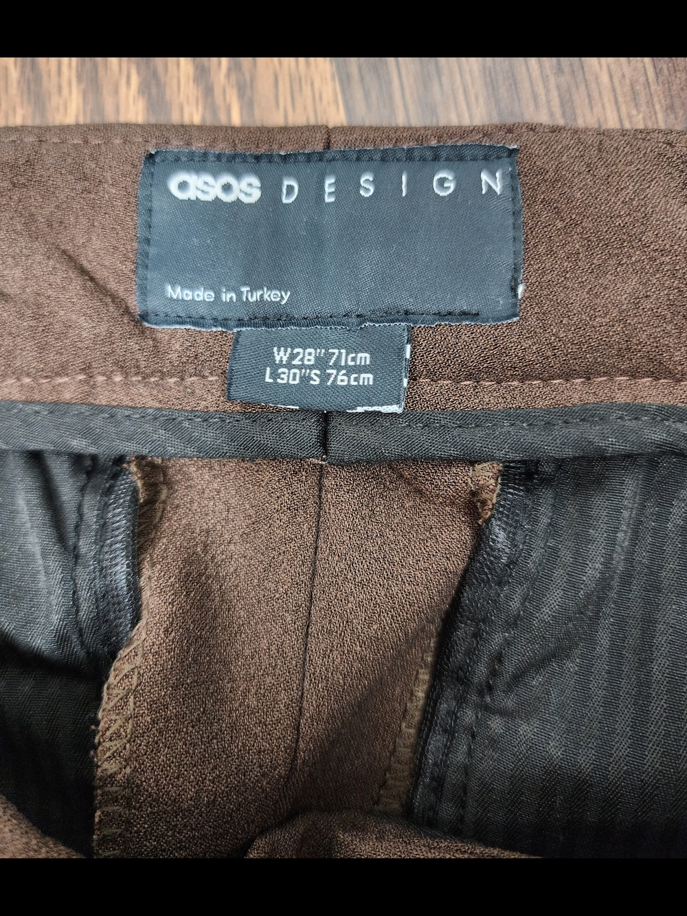 Asos Flared Trousers Pants in Warm Brown Size 28x30 - Picture 9 of 11